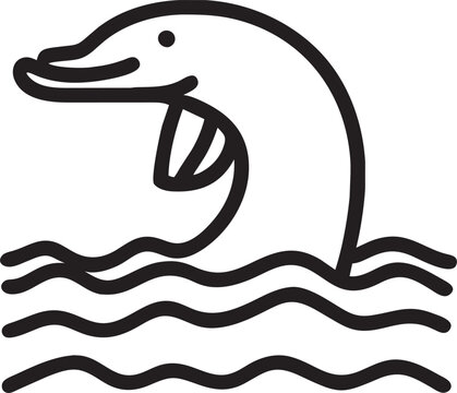 amazon river dolphin pink dolphin, icon outline