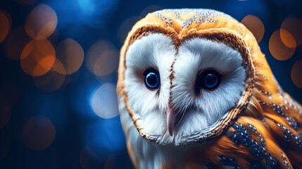 a close up of an owl - obrazy, fototapety, plakaty
