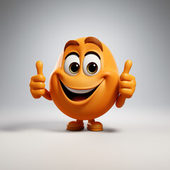 a cartoon character with thumbs up