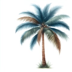 Fototapeta na wymiar green palm tree tropic leaves decor for vacation card