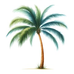 green palm tree tropic leaves decor for vacation card