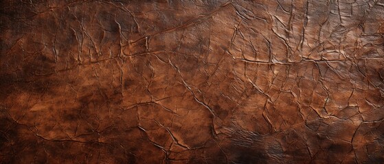 a brown leather surface with cracks - obrazy, fototapety, plakaty
