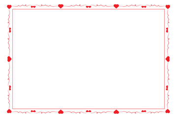 
Heart Swirl Romantic Love ornaments isolated border layout, red hearts ornate award frame border, Valentine Day Card Border Square frame design, decorative heart rectangle frame vector element - obrazy, fototapety, plakaty