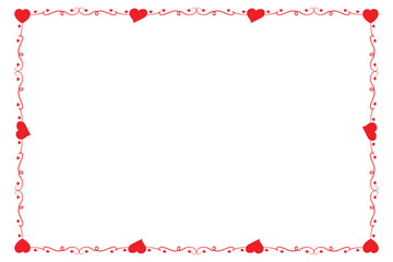 
Heart Swirl Romantic Love ornaments isolated border layout, red hearts ornate award frame border, Valentine Day Card Border Square frame design, decorative heart rectangle frame vector element