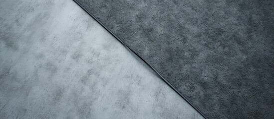 High Angle View Of A New Grey Carpet Corner. Creative Banner. Copyspace image