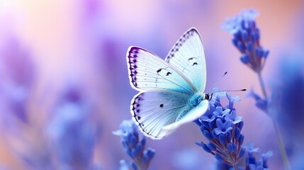 butterfly sitting on spring flower generated by AI tool