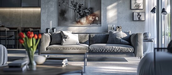 Interior architecture modern living room. Creative Banner. Copyspace image