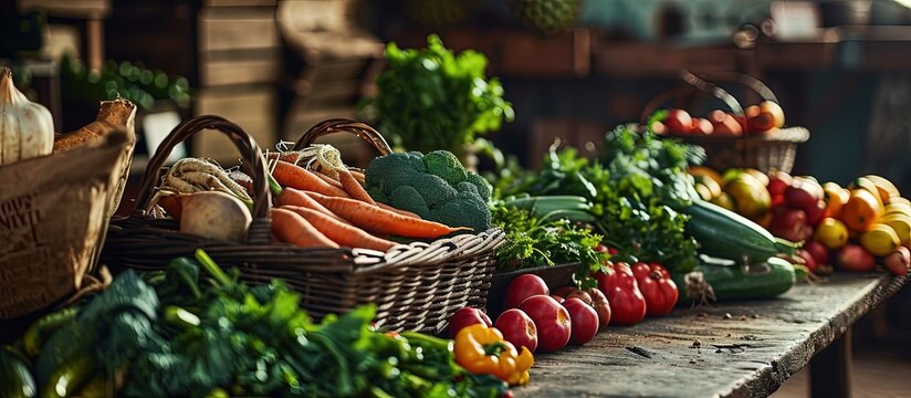 beets fresh vegetables Farmers marker grocery store zero waste shop Local market food fresh and organic farm products Delicious and healthy food. Creative Banner. Copyspace image