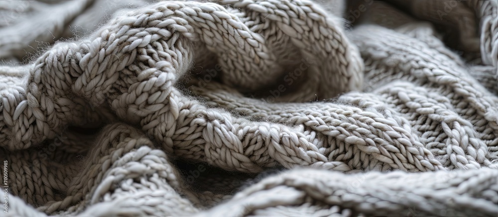 Poster knitted product made of woolen yarn with a clear pattern in pleasant colors texture of a knitted bla