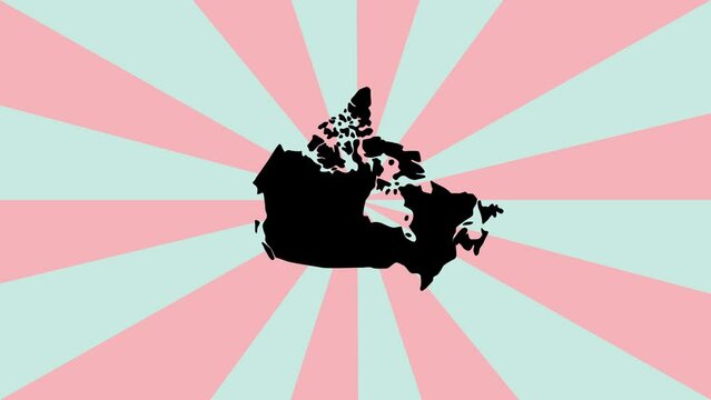 Animated Canadian map icon with rotating background