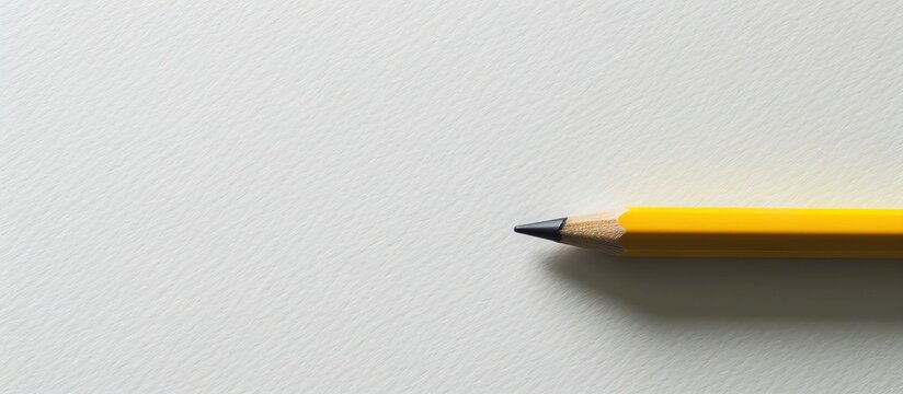 a pencil on a clean piece of white paper. Creative Banner. Copyspace image