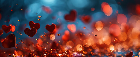 Obraz na płótnie Canvas Valentines day background with transparent hearts. 
