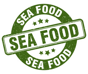sea food stamp. sea food label. round grunge sign