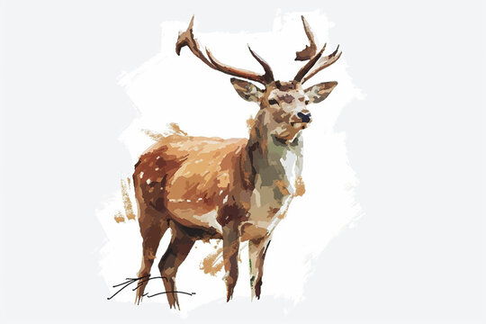 illustration of a painting style deer racing design