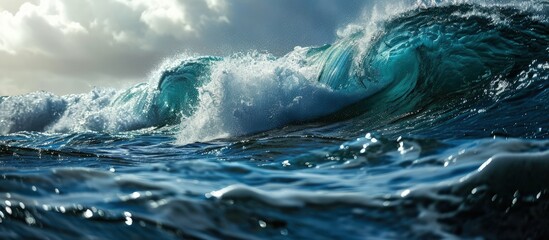 Angry ocean waves Dangerous powerful storm surge wave. Creative Banner. Copyspace image