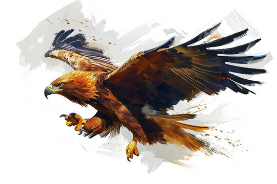 illustration design of a painting style eagle