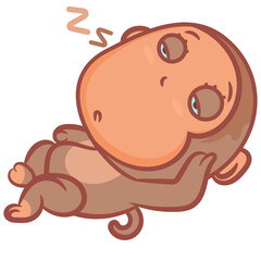 Little boy monkey cartoon sleeping 