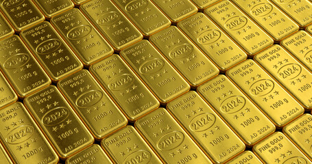 Stacked gold bars 2024