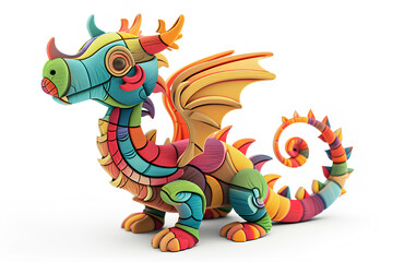 Obraz premium カラフルで可愛い龍くん-2