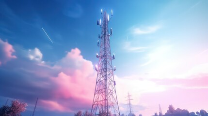 Obraz premium electrical tower in the sky