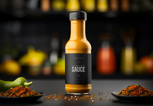 Sauce, Ketchup Bottle Mockup Generated with AI