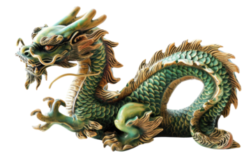 3D wooden dragon in China "2024" white background Chinese New Year festival