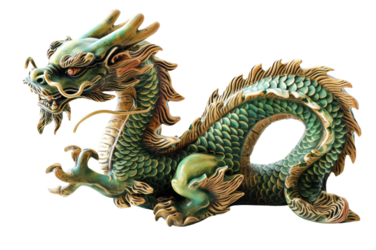 3D wooden dragon in China "2024" white background Chinese New Year festival