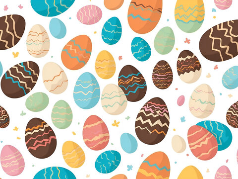 Des oeufs de p&acirc;ques color&eacute;s en chocolat en aplat de couleur