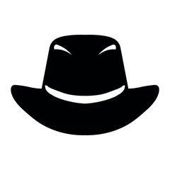 Hat black vector icon on white background