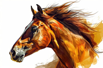 illustration design of a horse in painting style