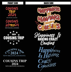 Vacation Cousin Trip T Shirt design template.
