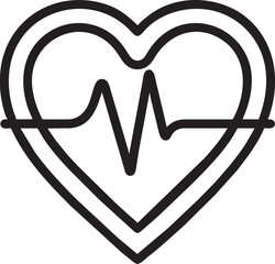 heart beat, icon outline