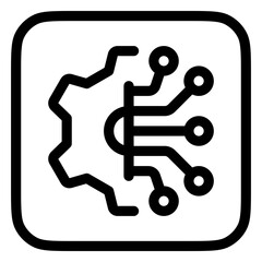 Editable configuration, setting, tech vector icon. AI technology, artificial intelligence, computer. Part of a big icon set family. Perfect for web and app interfaces, presentations, infographics, etc