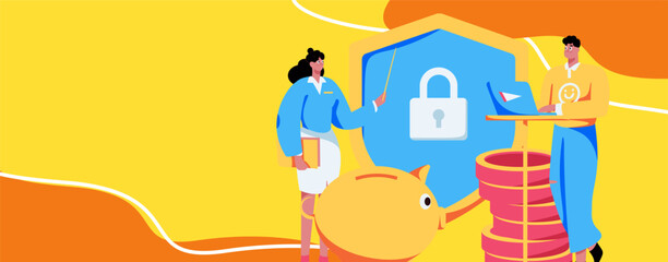 Internet financial management investment flat vector concept operation hand drawn illustration
