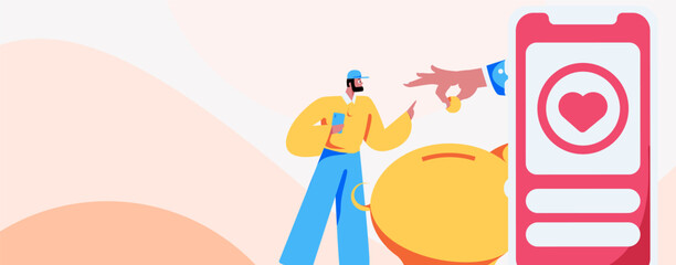 Internet financial management investment flat vector concept operation hand drawn illustration
