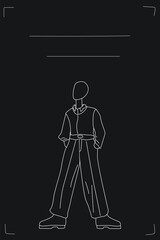 Illustration of a man, a minimalistic person, great for book covers, flyers, business cards or for a website