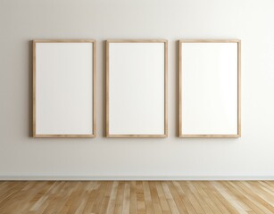 empty frames on the wall, mockup of a picture on the wall, blank poster template