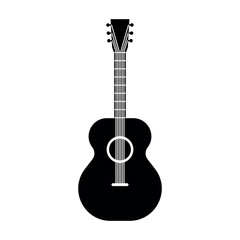 Guitar black vector icon on white background