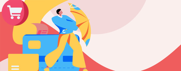 Internet financial management investment flat vector concept operation hand drawn illustration
