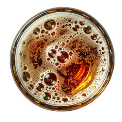Craft Beer Pint Top View Isolated on Transparent or White Background, PNG - obrazy, fototapety, plakaty