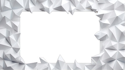 Origami Figures with Edge Border Pattern Isolated on Transparent or White Background, PNG