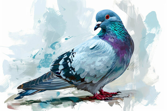 illustration design of a painting style dove