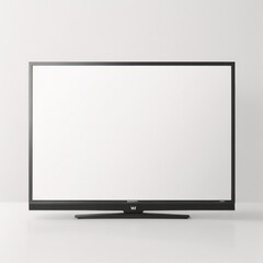 LED-TV-Fernsehbildschirm-Attrappe/Attrappe, leer auf weißem Wandhintergrund
