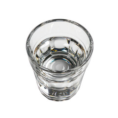 Vodka Shot Glass Top View Isolated on Transparent or White Background, PNG