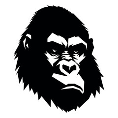 Gorilla black vector icon on white background