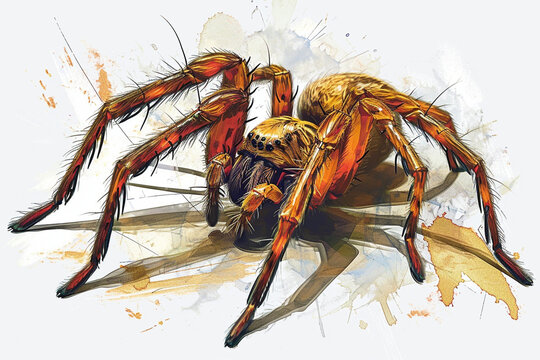 illustration design of a painting style spider