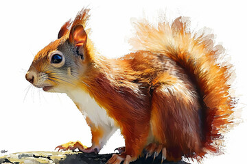 illustration design of a painting style squirrel