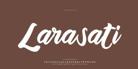 Abstract Fashion font alphabet. Minimal modern urban fonts for logo, brand etc. Typography Calligraphy typeface uppercase lowercase and number. vector illustration
