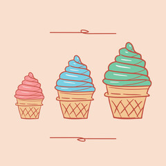 ice cream illustration, perfect for a confectionery shop, flyers, banners, business cards or for websites