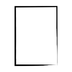Grunge frame shape icon, vertical rectangle decorative vintage border doodle element for simple banner design in vector illustration
 - obrazy, fototapety, plakaty